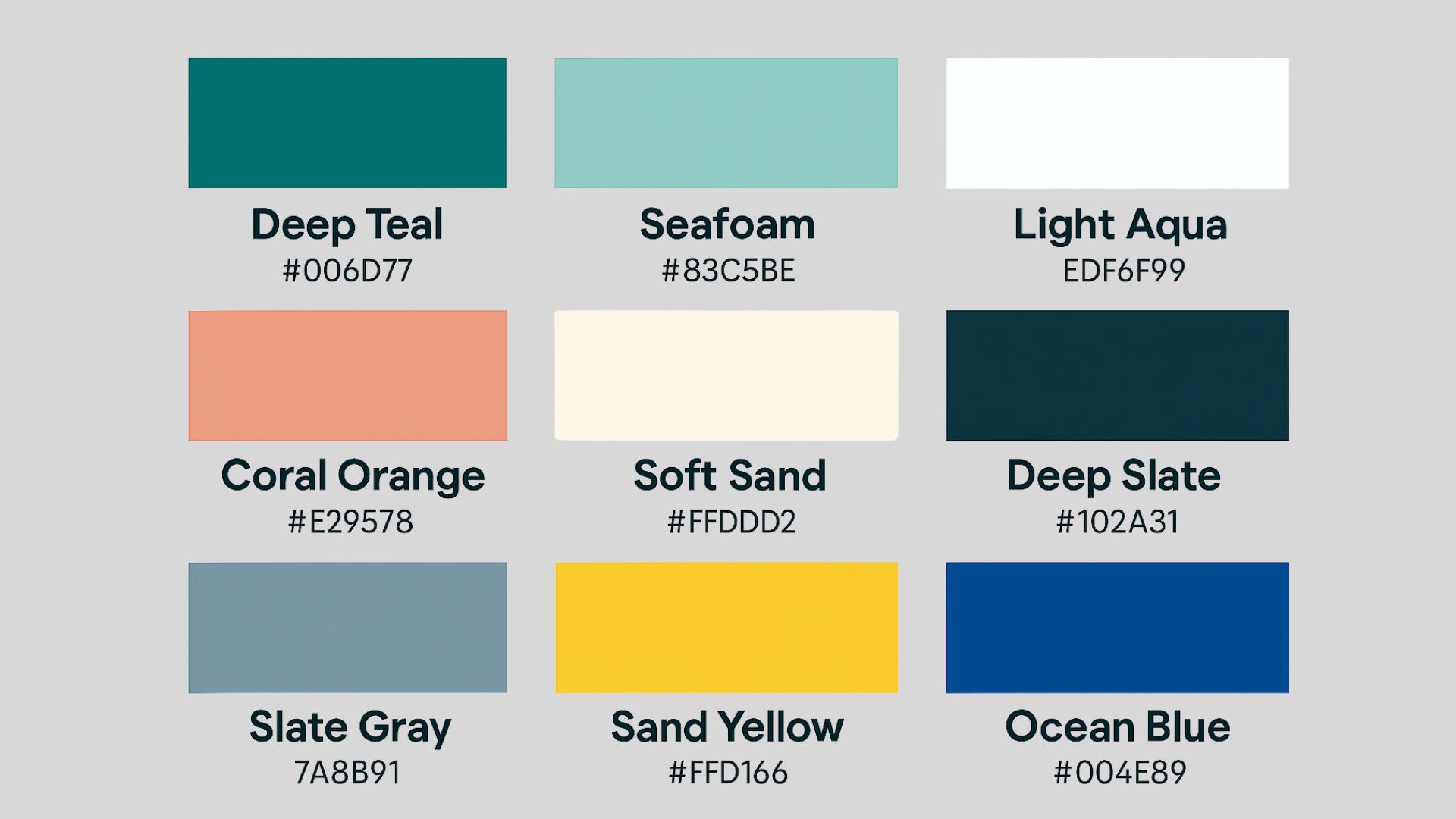South Padre Island color palette inspiration board