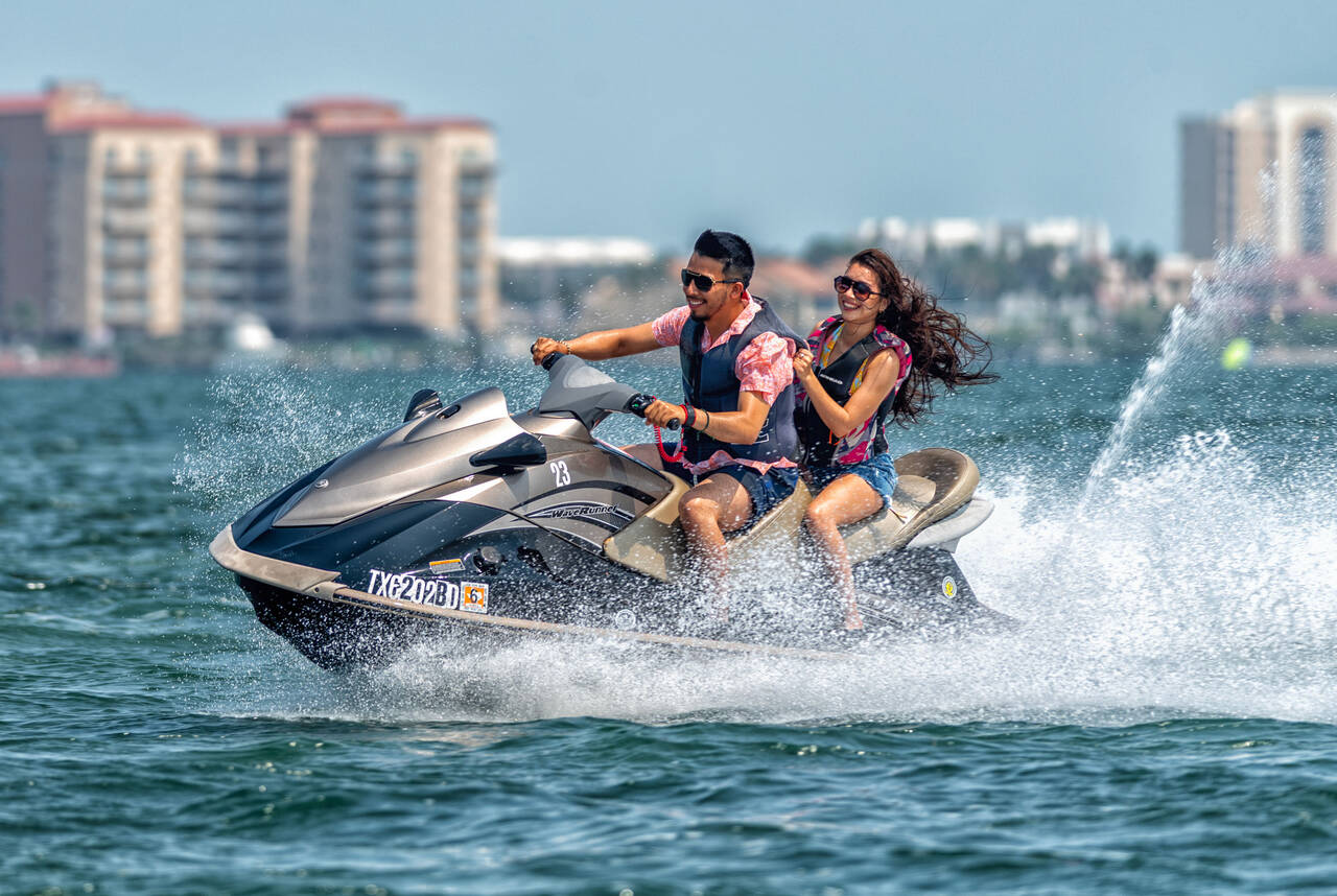 Jet ski on blue water near South Padre Island