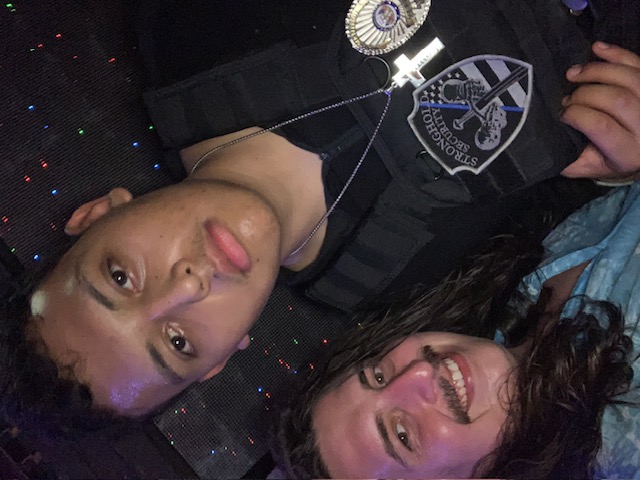 Photo with security at Louie's